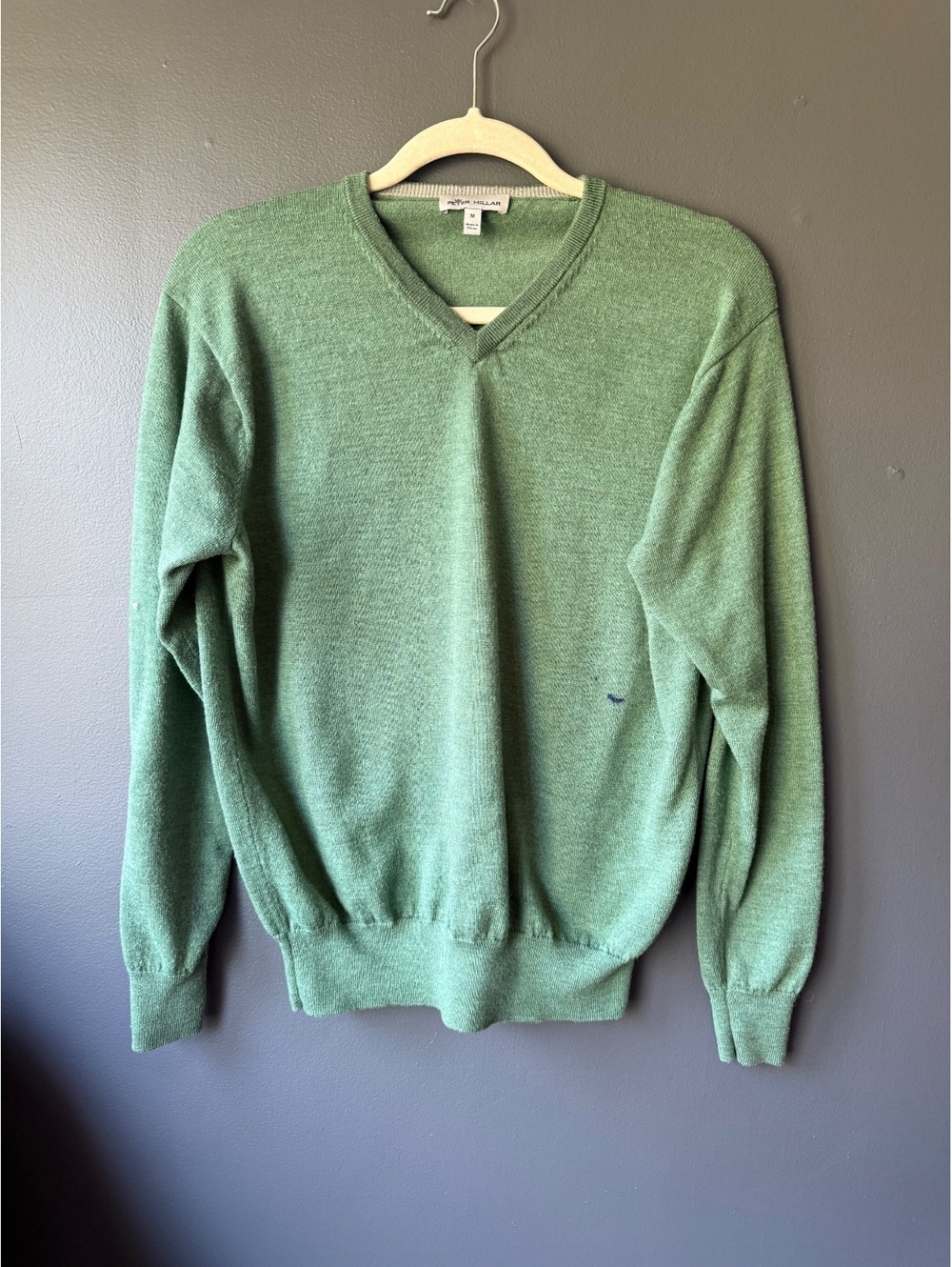 Peter Millar Medium Green V-Neck Sweater